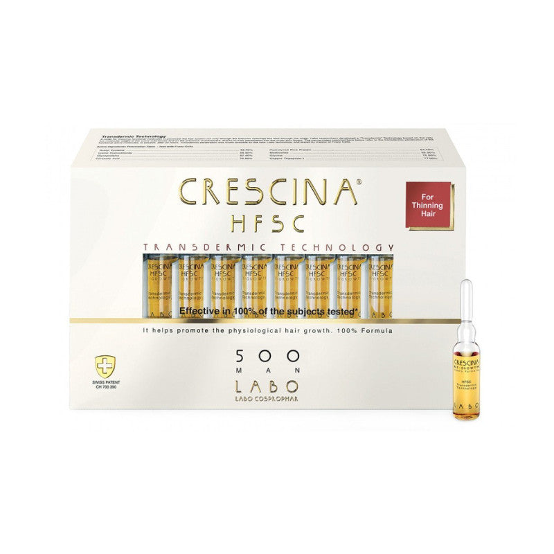 Crescina Transdermic HFSC Re-Growth 500 Homem 20 Ampolas 3.5 ml