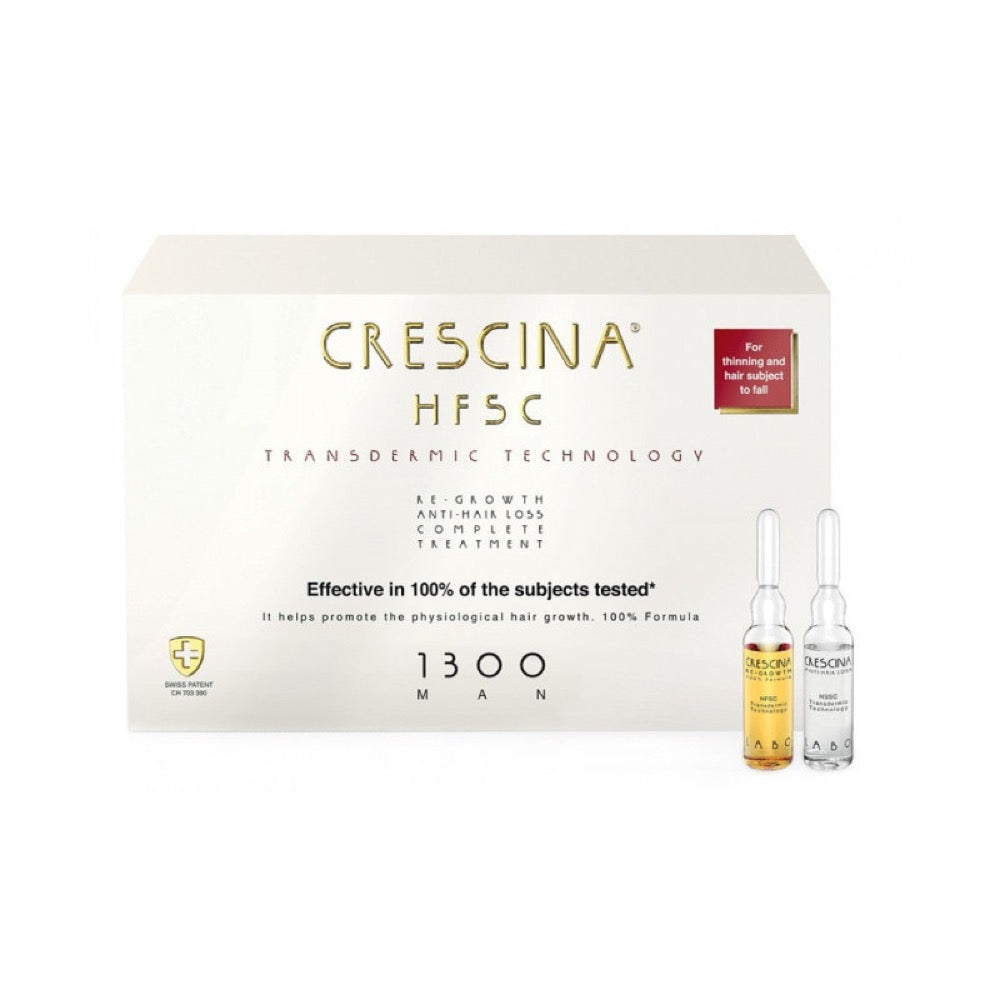 Crescina Transdermic HFSC Tratamento Completo 1300 Homem 20 Ampolas 3.5 ml