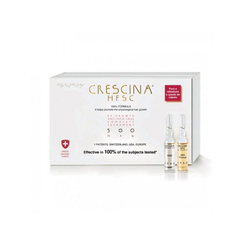 Crescina Transdermic HFSC Tratamento Completo 500 Homem 20 Ampolas 3.5 ml
