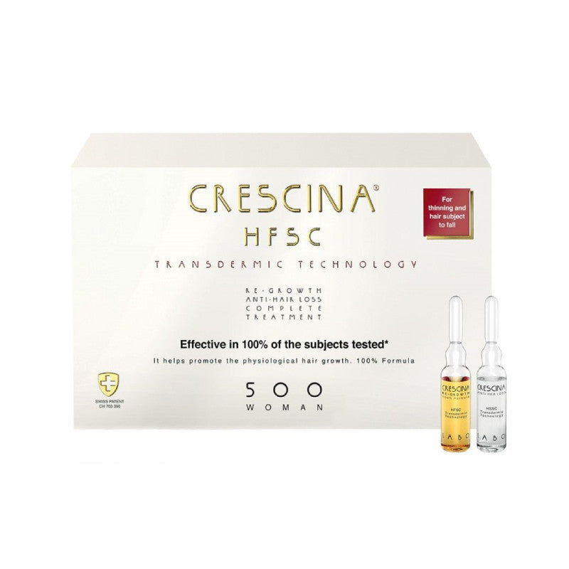 Crescina Transdermic HFSC Tratamento Completo 500 Mulher 20 Ampolas 3.5 ml
