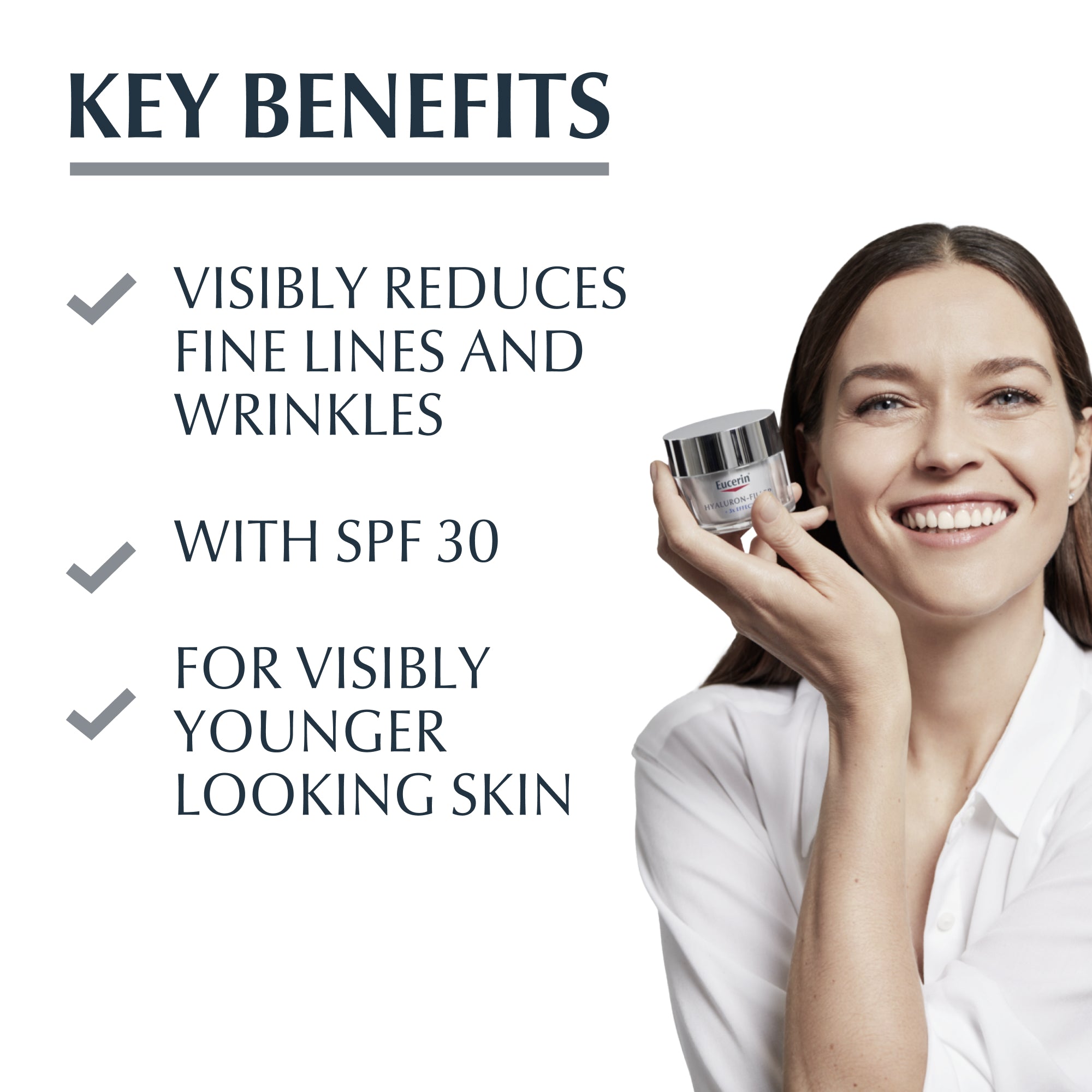 كريم يوسيرين هيالورون-فيلر النهاري ذو التأثير الثلاثي مع عامل حماية من الشمس SPF30، 50 مل