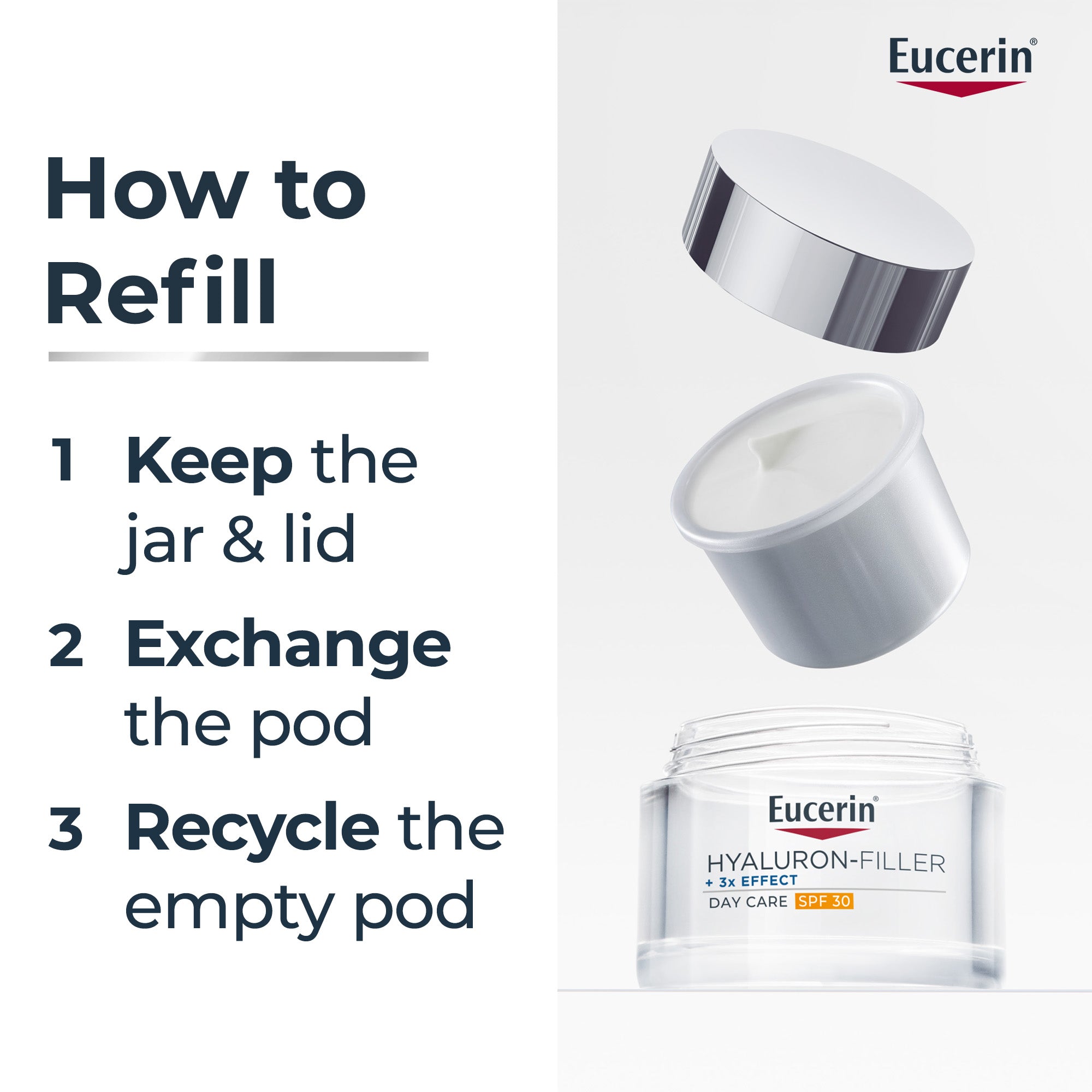 Eucerin Hyaluron-Filler 3x Effect Creme de Dia SPF30 Recarga 50 ml