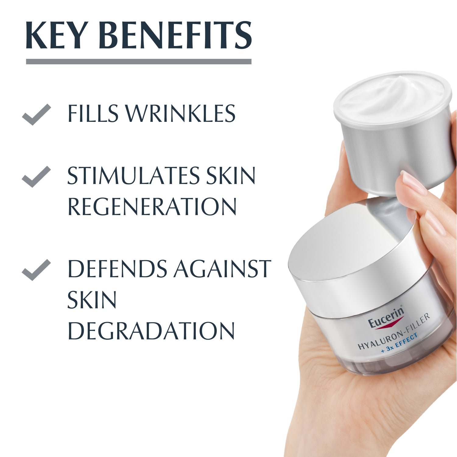 Eucerin Hyaluron Filler 3x Effect Creme de Noite Recargas – 50 ml