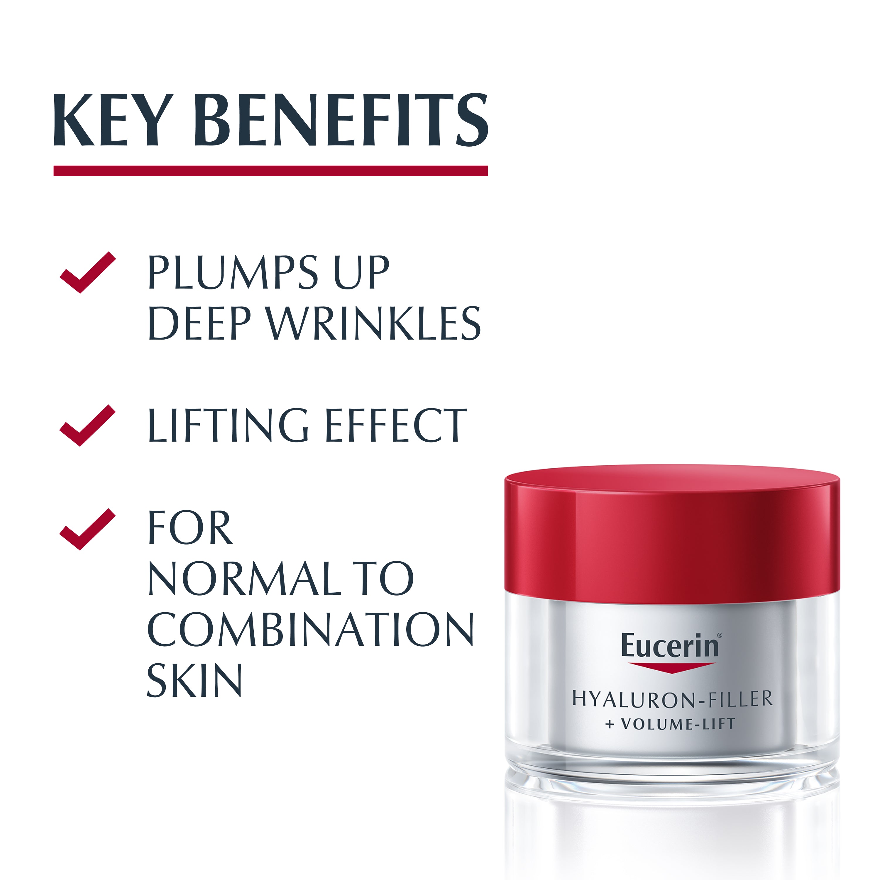 Eucerin Hyaluron-Filler + Volume-Lift Creme de Dia - Pele Normal a Mista 50ml