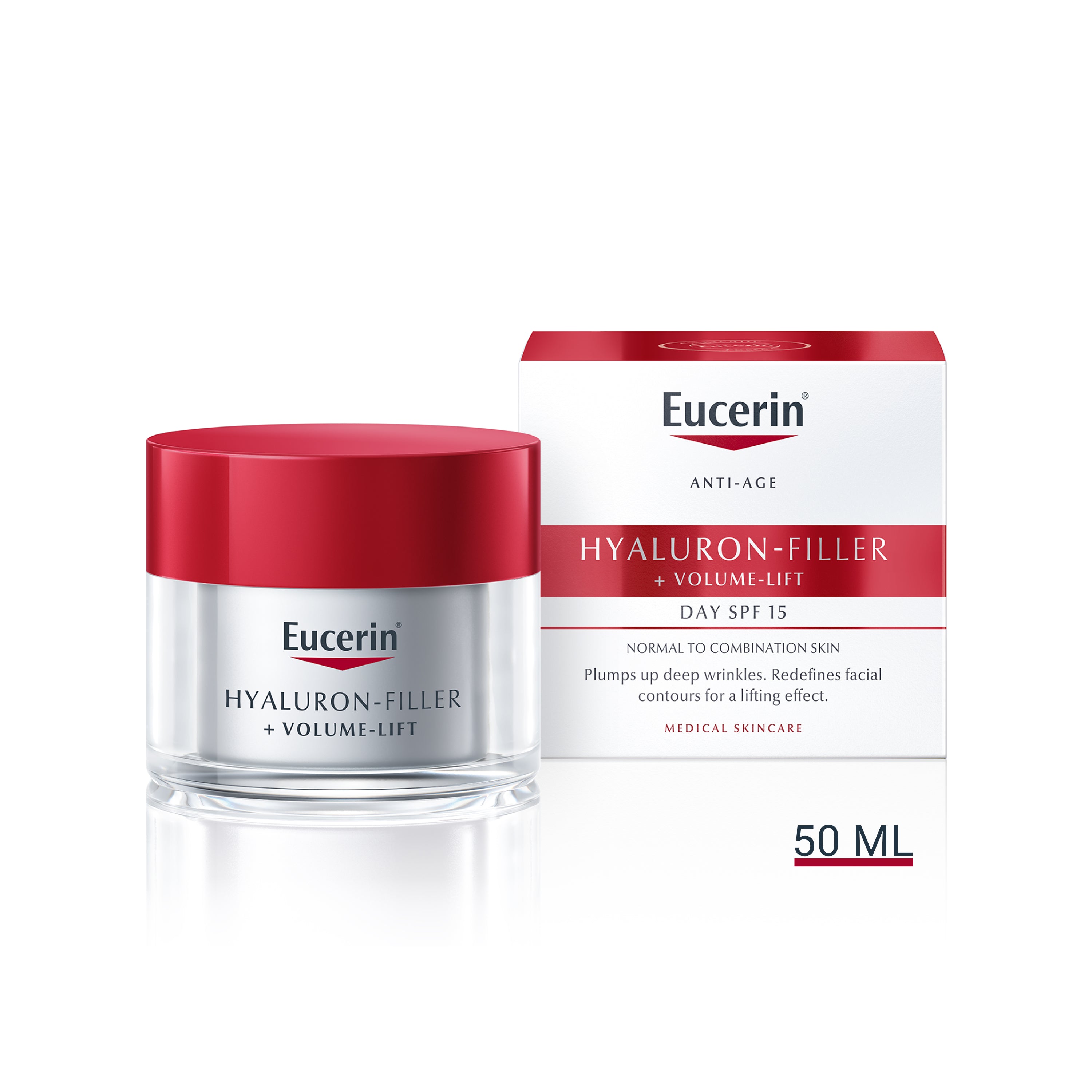Eucerin Hyaluron-Filler + Volume-Lift Creme de Dia - Pele Normal a Mista 50ml