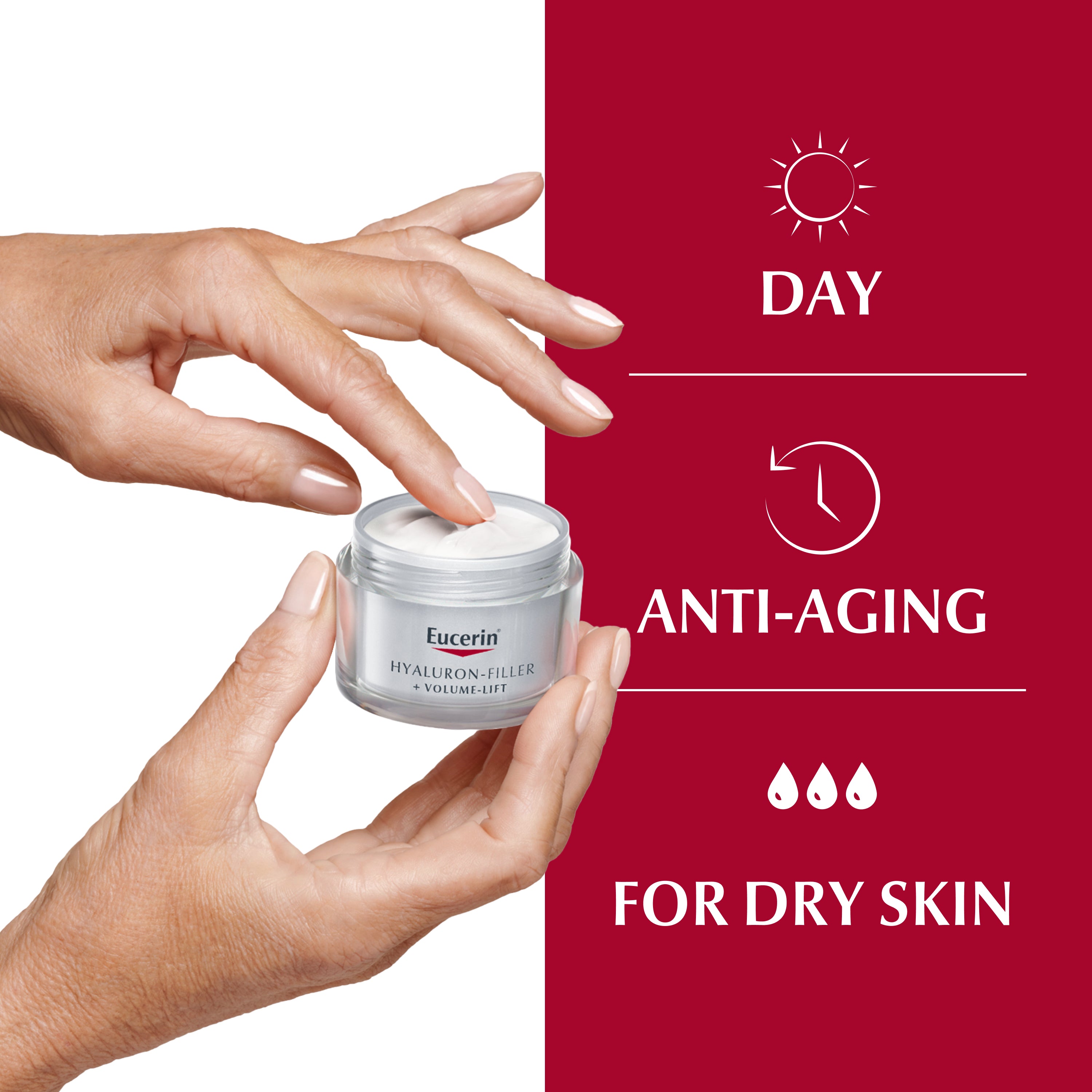 Eucerin Hyaluron-Filler + Volume-Lift Creme de Dia - Pele Seca 50 ml