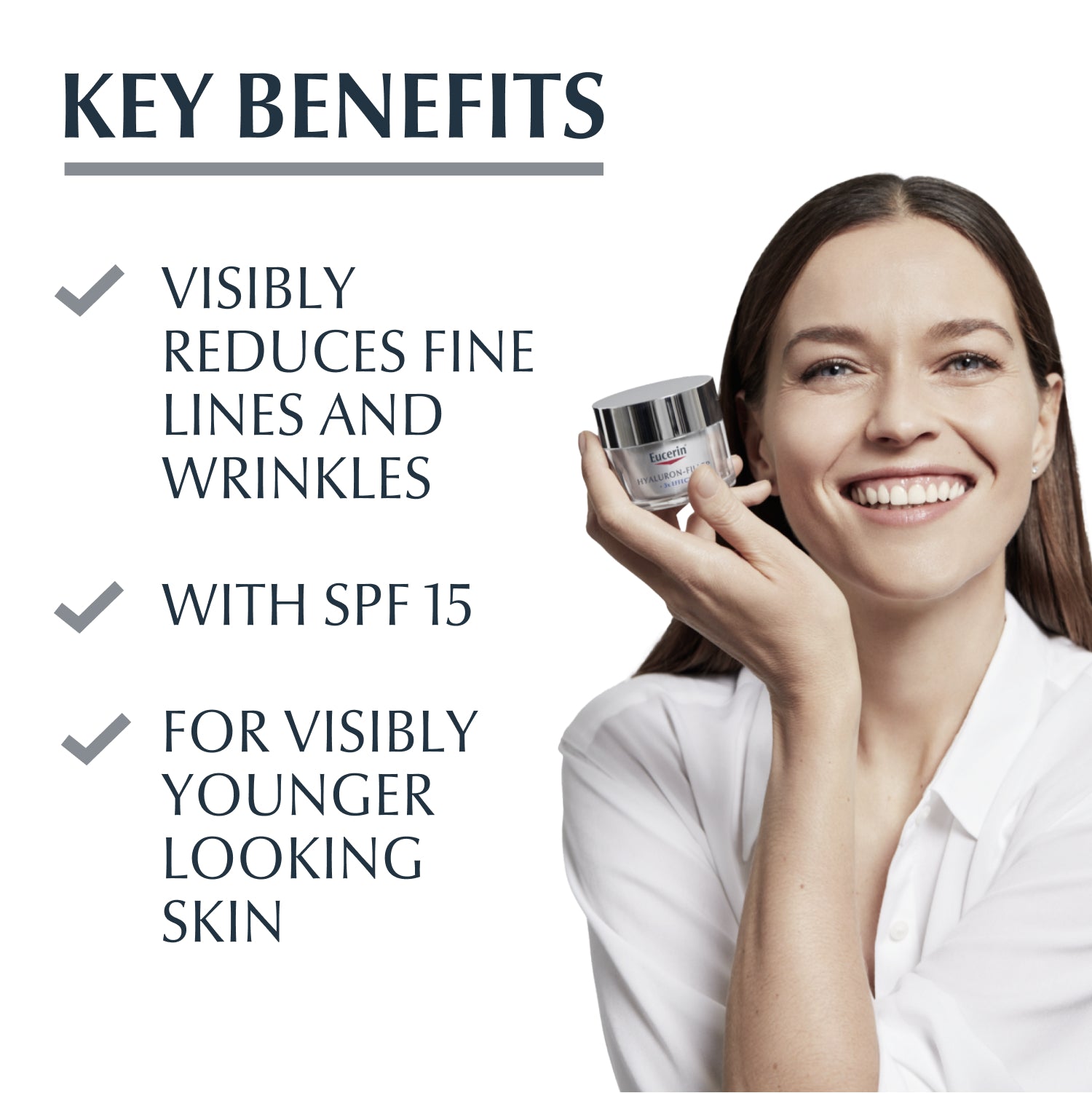 Eucerin Hyaluron-Filler x3 Effect Creme de Dia - Pele Seca FPS 15 50 ml