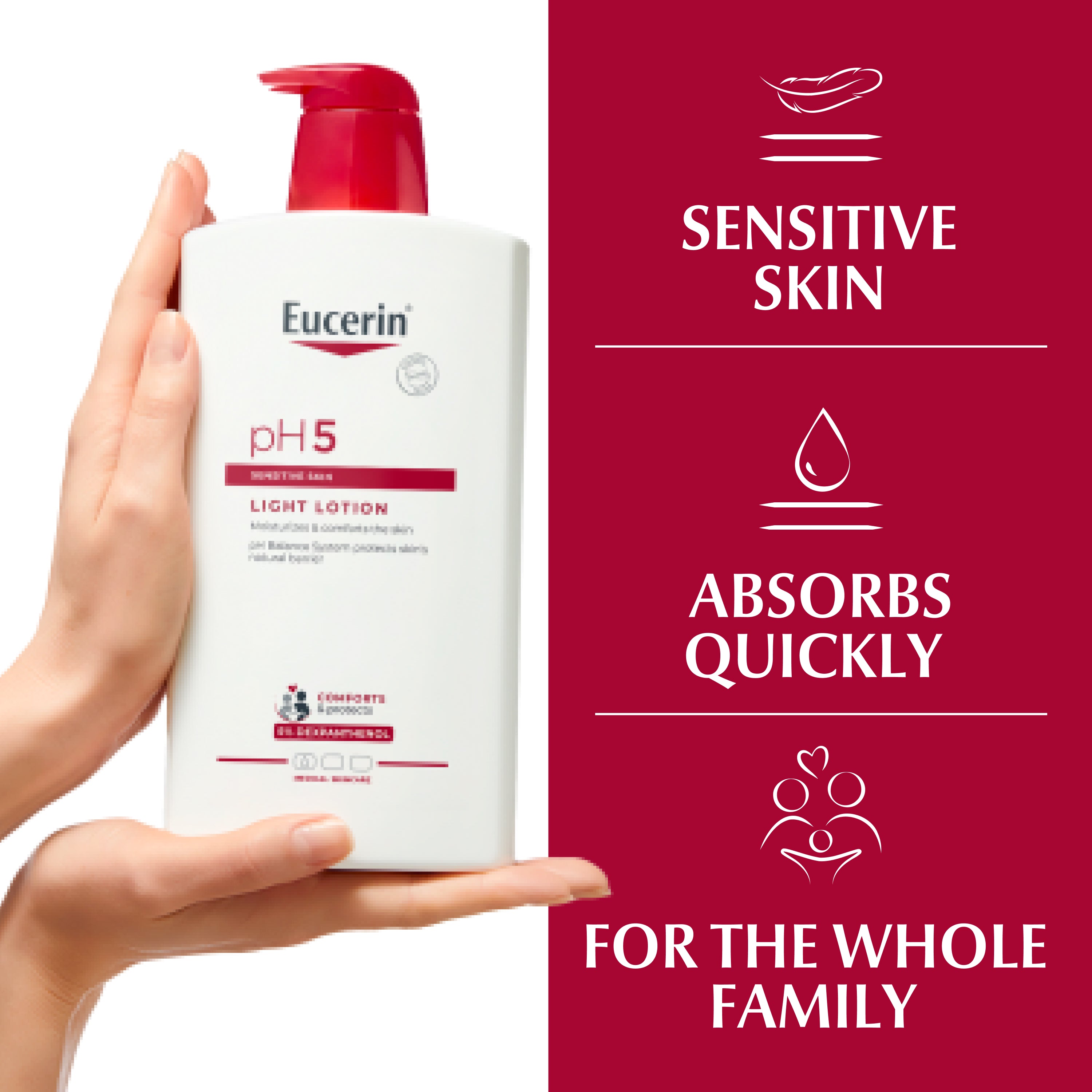 لوشن يوسيرين المرطب الخفيف بدرجة حموضة 5، 1000 مل