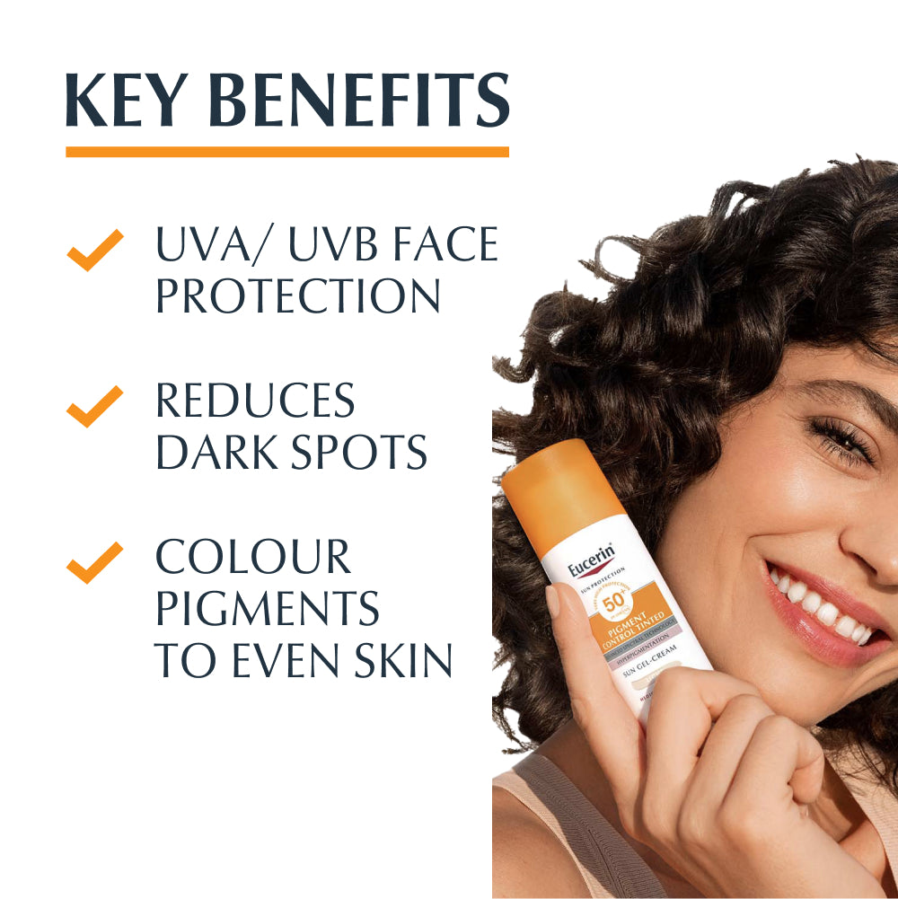 Eucerin Sun Pigment Control Gel-Creme Tom Médio FPS 50+ 50 ml