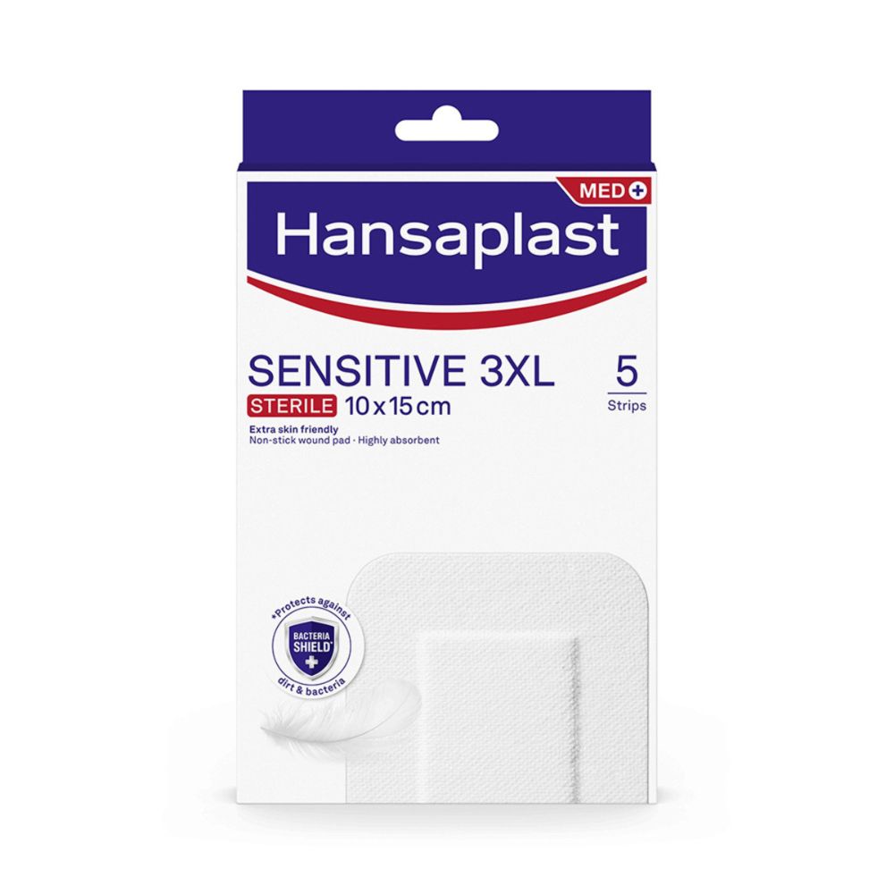 ضمادات هانزابلاست الحساسة 3XL، 10×15 سم، 5 وحدات