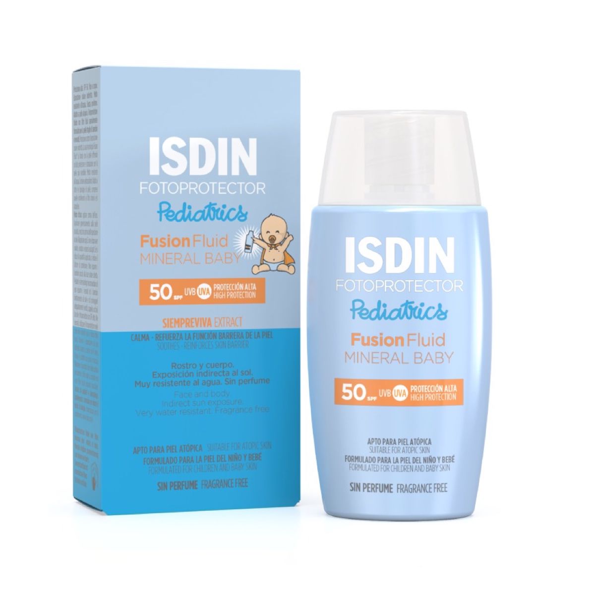 Isdin Pediatrics Fusion Fluid Mineral Baby SPF50+ 50 ml - Protetor Solar para Bebés