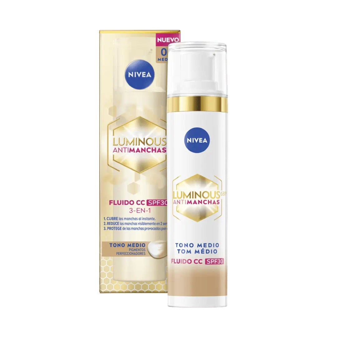Nivea Luminous630 CC FP30 Fluído 3 em 1 Tom Médio 40ml