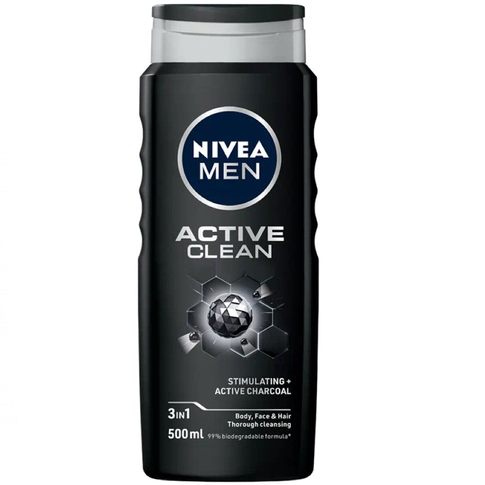 Nivea Men Gel de Duche Active Clean 3 em 1 500ml